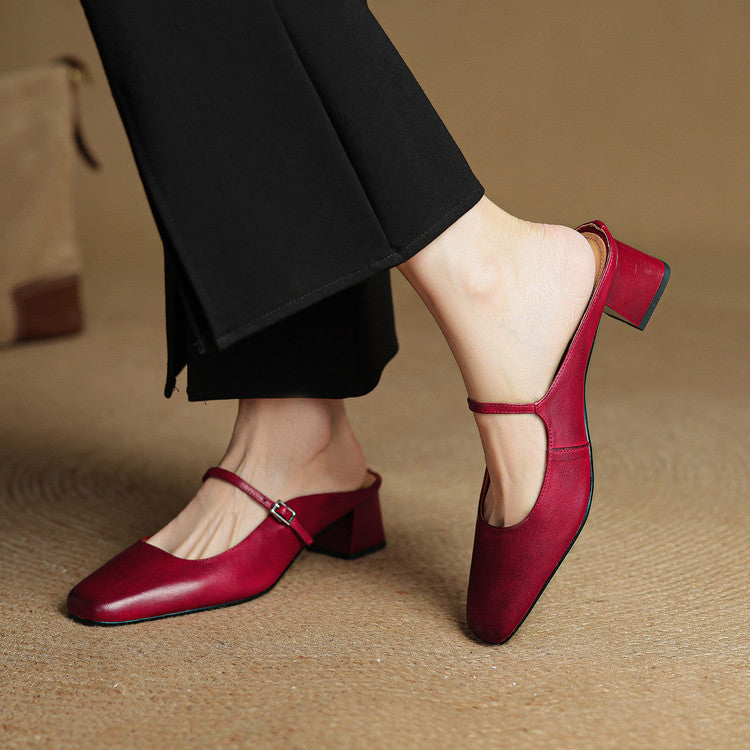 Esmer | Women’s Genuine Leather Mules – Chic Artisan Slip-On & Refined Slimming Silhouette