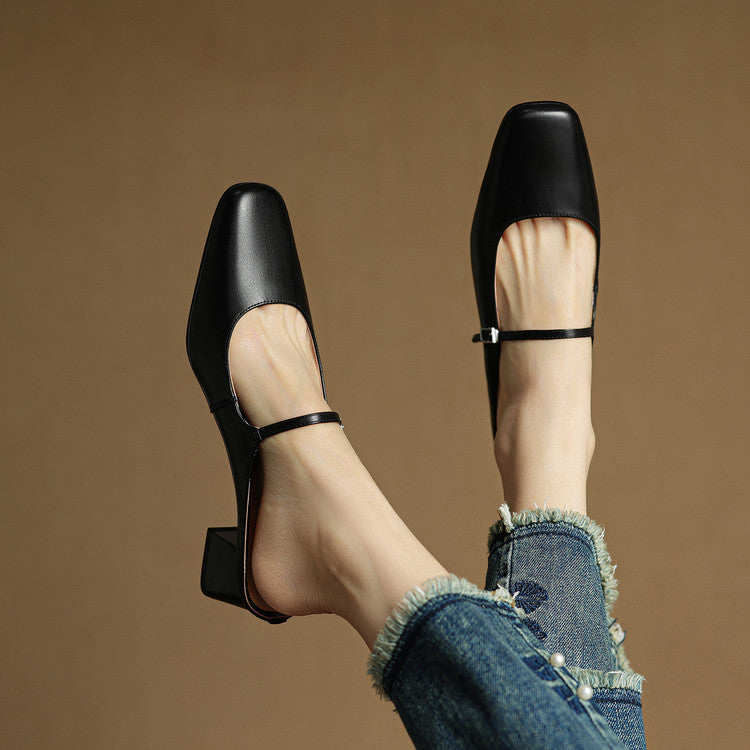 Esmer | Women’s Genuine Leather Mules – Chic Artisan Slip-On & Refined Slimming Silhouette Black