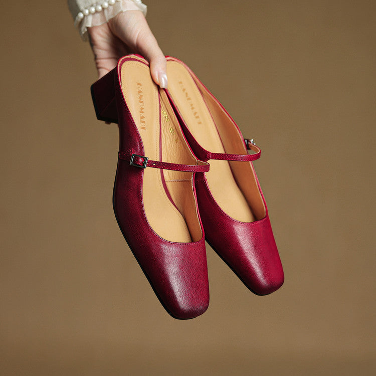 Esmer | Women’s Genuine Leather Mules – Chic Artisan Slip-On & Refined Slimming Silhouette