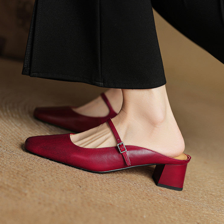 Esmer | Women’s Genuine Leather Mules – Chic Artisan Slip-On & Refined Slimming Silhouette