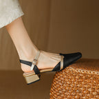 Evana | Slingback Pumps – Luxury Designer Kitten Heel & Slimming Pointed Toe Black