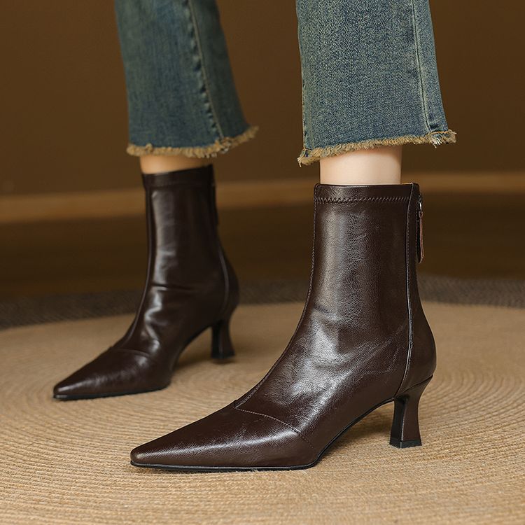 Evire | Genuine Leather Boots – Luxury Designer Ankle Booties & Slimming Tailored Chelsea Footwear Brown