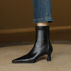 Evire | Genuine Leather Boots – Luxury Designer Ankle Booties & Slimming Tailored Chelsea Footwear Black