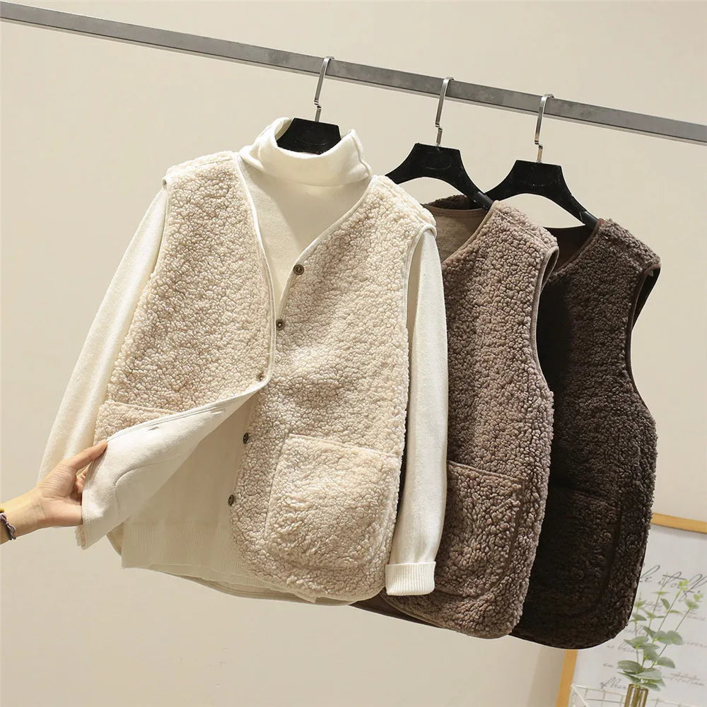 Mechi | Women’s Outfit Set | Ribbed Long Sleeves with V-neck Vest