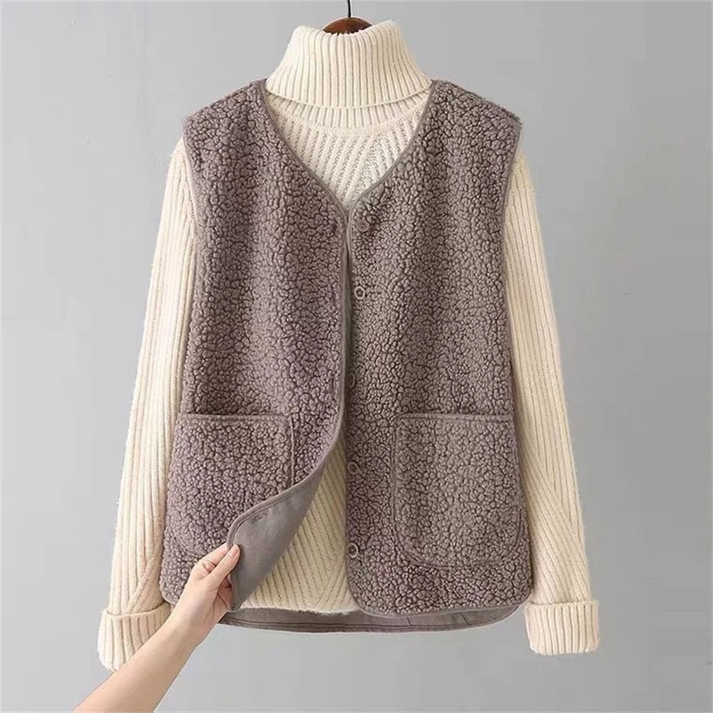 Mechi | Women’s Outfit Set | Ribbed Long Sleeves with V-neck Vest