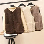 Mechi | Women’s Outfit Set | Ribbed Long Sleeves with V-neck Vest