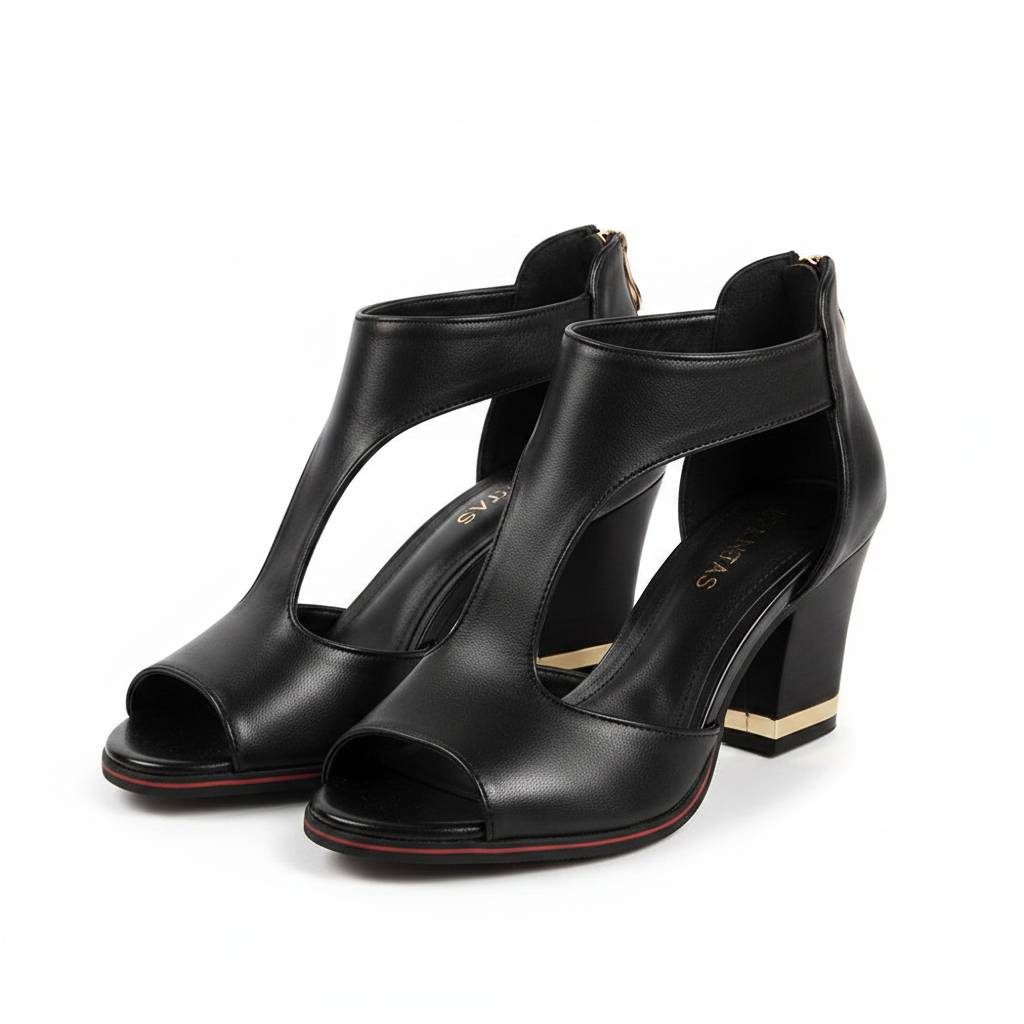 Sahara | Women's Modern Heeled Sandals – Minimalist Design & Sculptural Block Heel