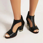 Sahara | Women's Modern Heeled Sandals – Minimalist Design & Sculptural Block Heel
