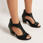 Sahara | Women's Modern Heeled Sandals – Minimalist Design & Sculptural Block Heel