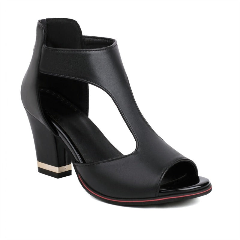 Sahara | Women's Modern Heeled Sandals – Minimalist Design & Sculptural Block Heel