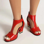 Sahara | Women's Modern Heeled Sandals – Minimalist Design & Sculptural Block Heel