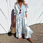 Flora | Women’s Effortless Spring Dress – Fluid Architectural Silhouette & Refined Seasonal Grace Light blue