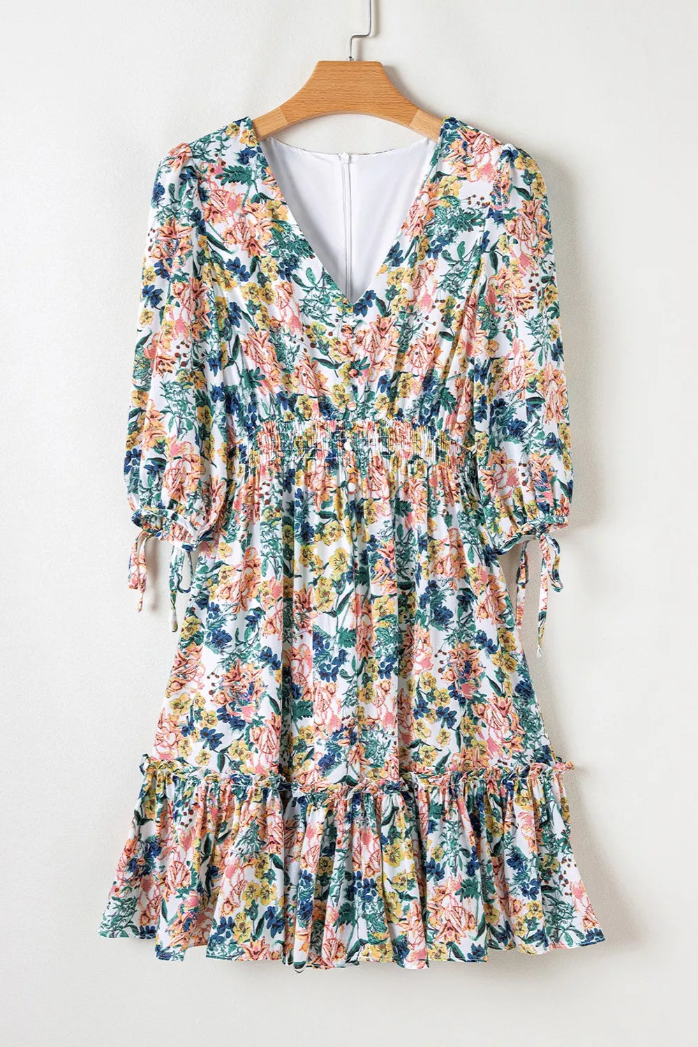 Flora | Women’s Floral Print Ruffle Hem Mini Dress – Chic Botanical Print & Refined Flirty Silhouette