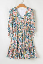 Flora | Women’s Floral Print Ruffle Hem Mini Dress – Chic Botanical Print & Refined Flirty Silhouette