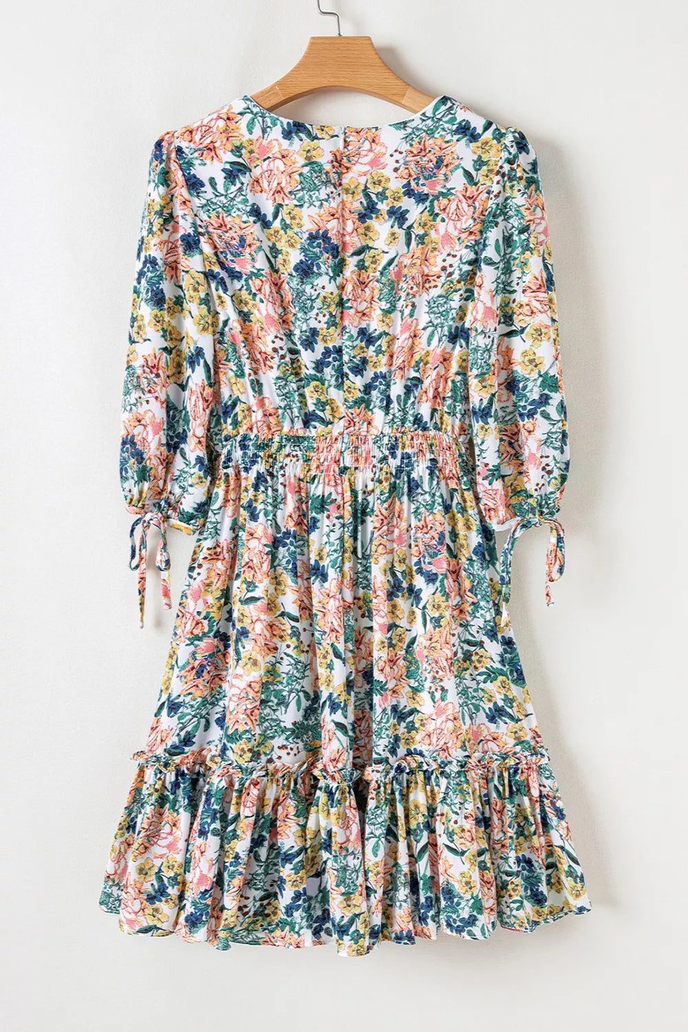 Flora | Women’s Floral Print Ruffle Hem Mini Dress – Chic Botanical Print & Refined Flirty Silhouette