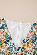 Flora | Women’s Floral Print Ruffle Hem Mini Dress – Chic Botanical Print & Refined Flirty Silhouette