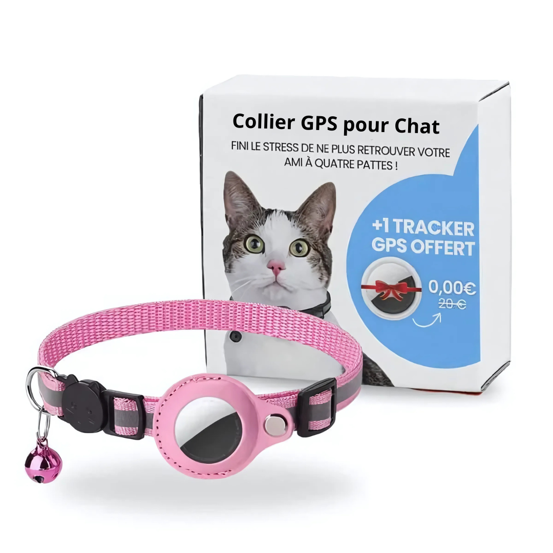 GPS Collar for Cats with Live Tracking and Safety pink