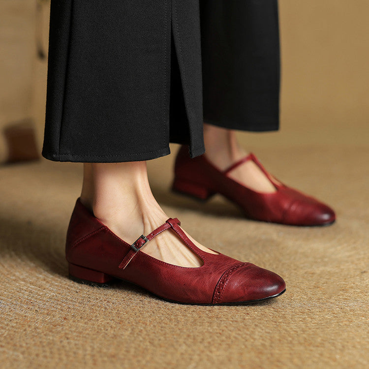Graneth | Women’s Genuine Leather Flats – Chic Artisan Pointed Toe & Refined Slimming Silhouette