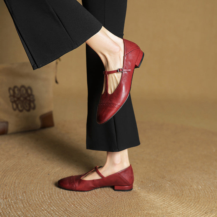 Graneth | Women’s Genuine Leather Flats – Chic Artisan Pointed Toe & Refined Slimming Silhouette