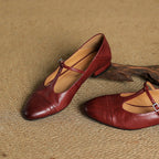 Graneth | Women’s Genuine Leather Flats – Chic Artisan Pointed Toe & Refined Slimming Silhouette