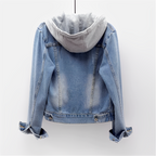 Amore | Women's Long Sleeve Denim Jacket with Removable Hood