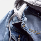 Amore | Women's Long Sleeve Denim Jacket with Removable Hood