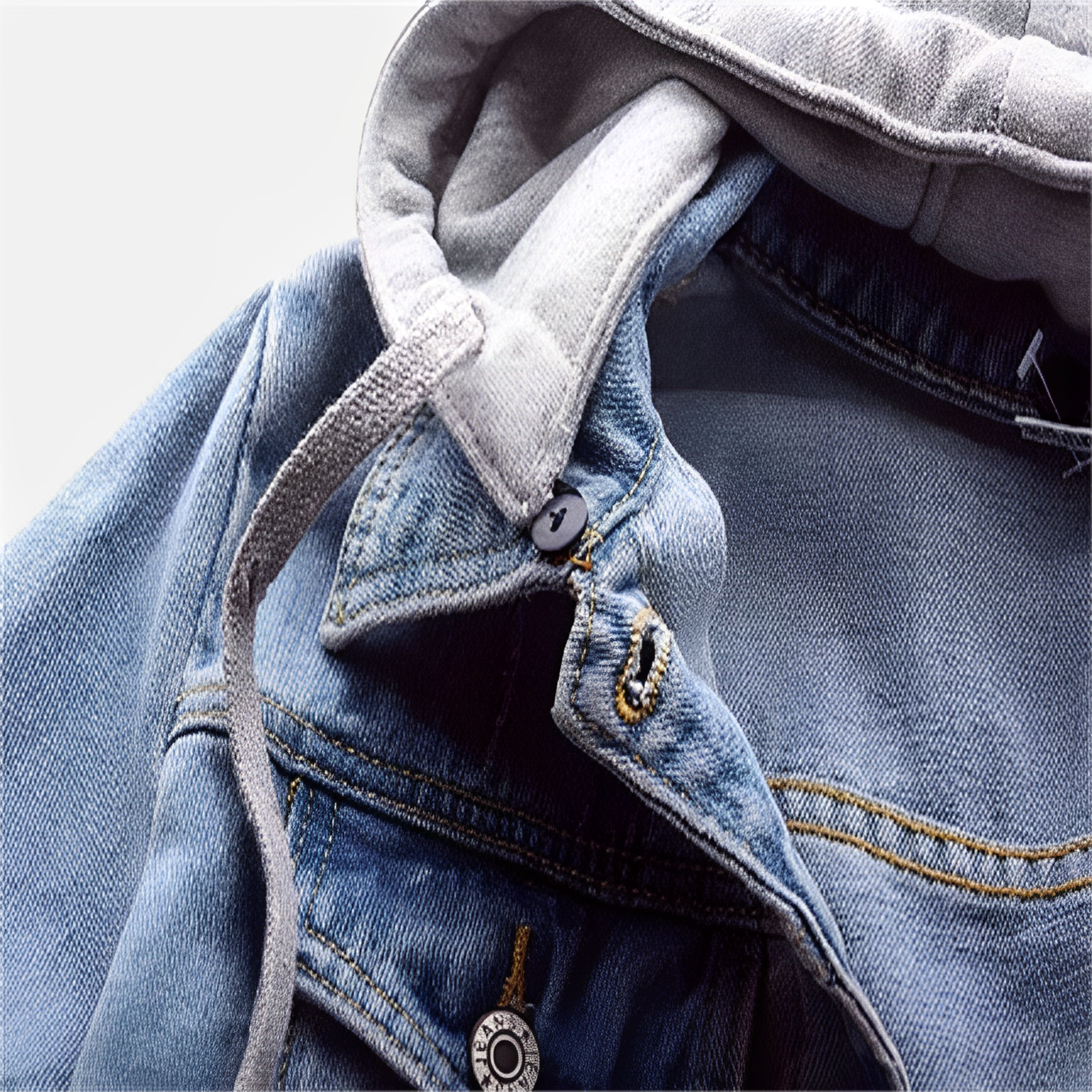 Amore | Women's Long Sleeve Denim Jacket with Removable Hood
