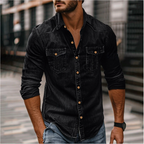 Hans Denim Shirt For Men Classic Style And Durability Black