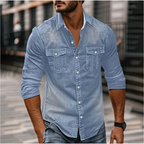 Hans Denim Shirt For Men Classic Style And Durability Blue