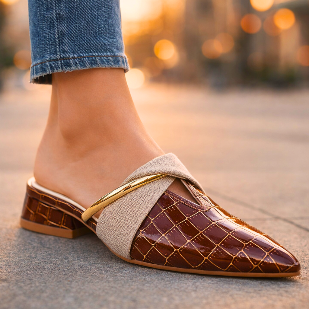 Women’s Harper Lane Gator Slip-Ons – Embossed Croc Texture & Sleek Architectural Fit