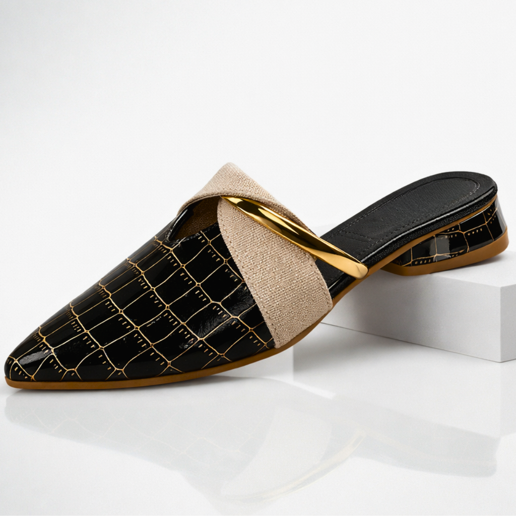 Women’s Harper Lane Gator Slip-Ons – Embossed Croc Texture & Sleek Architectural Fit Black