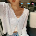 Parsha | Summer Knit Cardigan for women White One Size