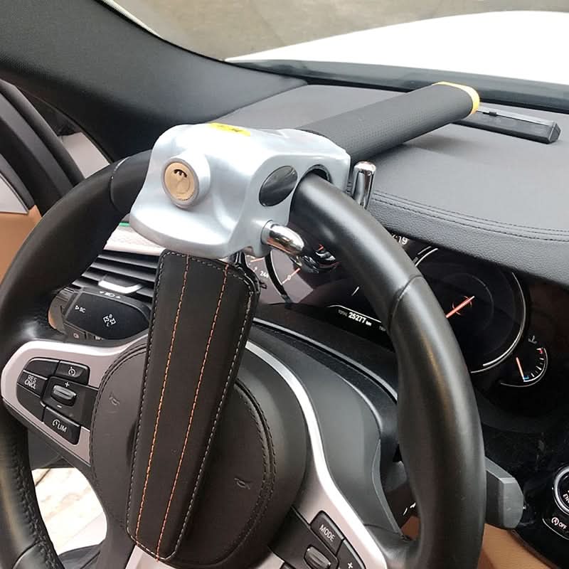 Heavy duty anti-theft steering wheel lock for car Strong Adjustable Protection Reinforced Leather
