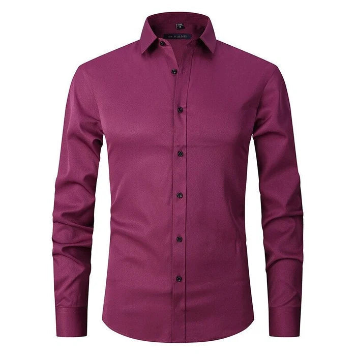 Marmari | Long-Sleeve Wrinkle-Free Shirt with Stand Collar