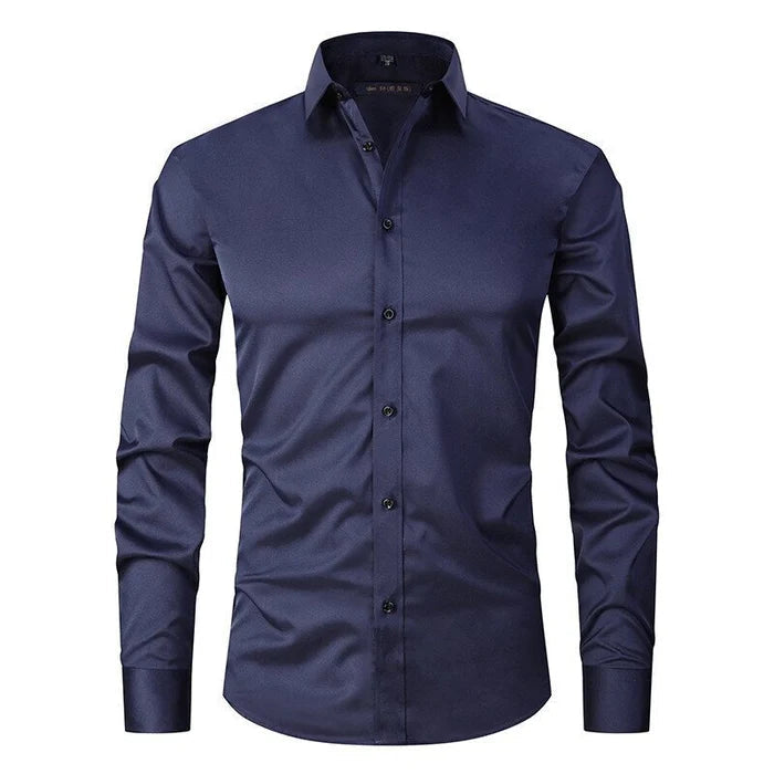Marmari | Long-Sleeve Wrinkle-Free Shirt with Stand Collar
