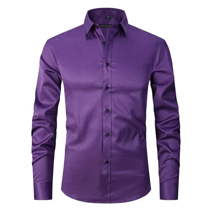 Marmari | Long-Sleeve Wrinkle-Free Shirt with Stand Collar