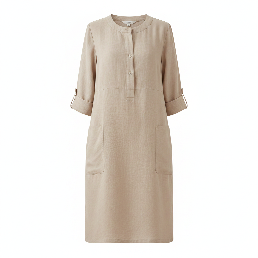 Lumi | Women's Henley-Neck Tunic Dress – Relaxed Summer Style & Casual Elegance