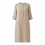 Lumi | Women's Henley-Neck Tunic Dress – Relaxed Summer Style & Casual Elegance