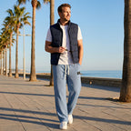 Hommes | Men's Casual Pants with Loose Fit and Elastic Waist