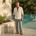 Hommes | Men's Casual Pants with Loose Fit and Elastic Waist