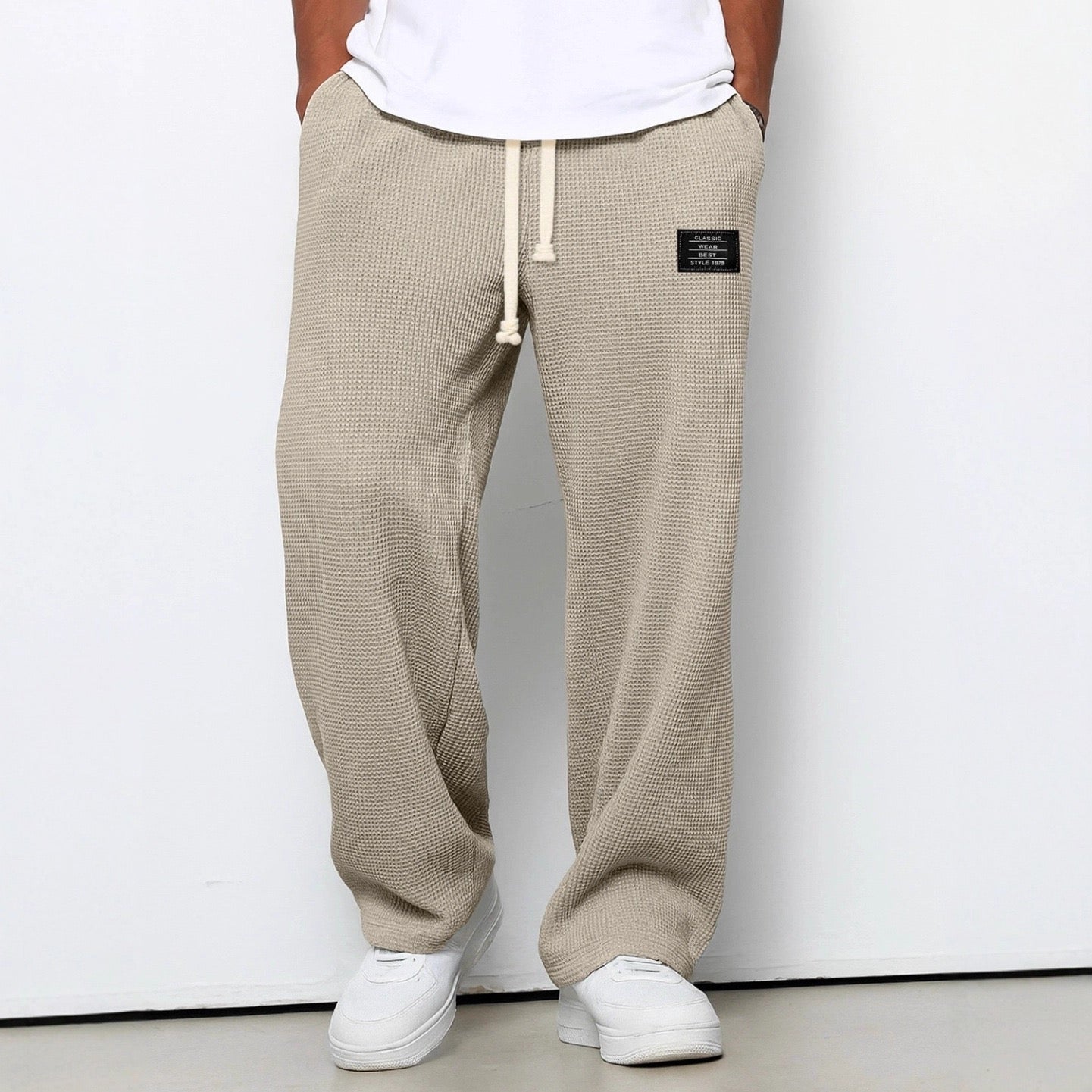Hommes | Men's Casual Pants with Loose Fit and Elastic Waist
