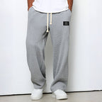 Hommes | Men's Casual Pants with Loose Fit and Elastic Waist Gray