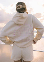 Hoodie with wave embroidery - a cozy everyday look cream