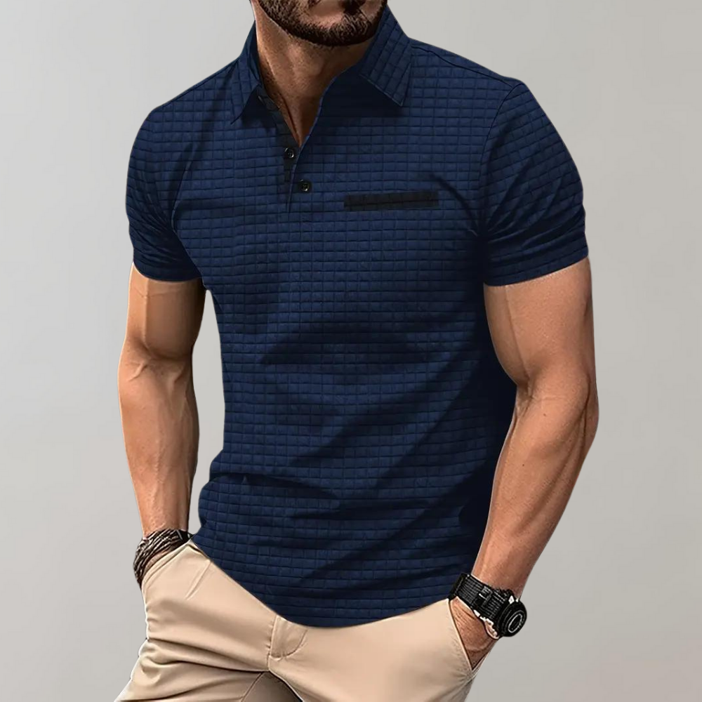 Hugo Classic Men's Polo With Breathable Cotton Comfort Navy Blue