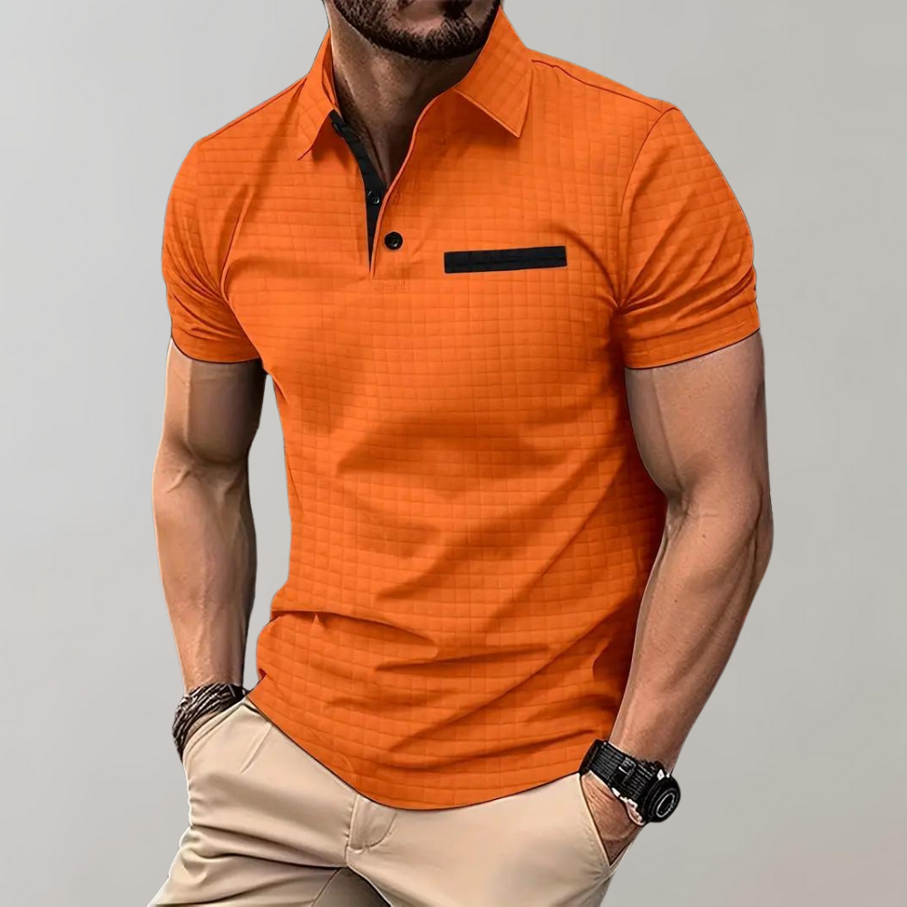 Hugo Classic Men's Polo With Breathable Cotton Comfort Orange