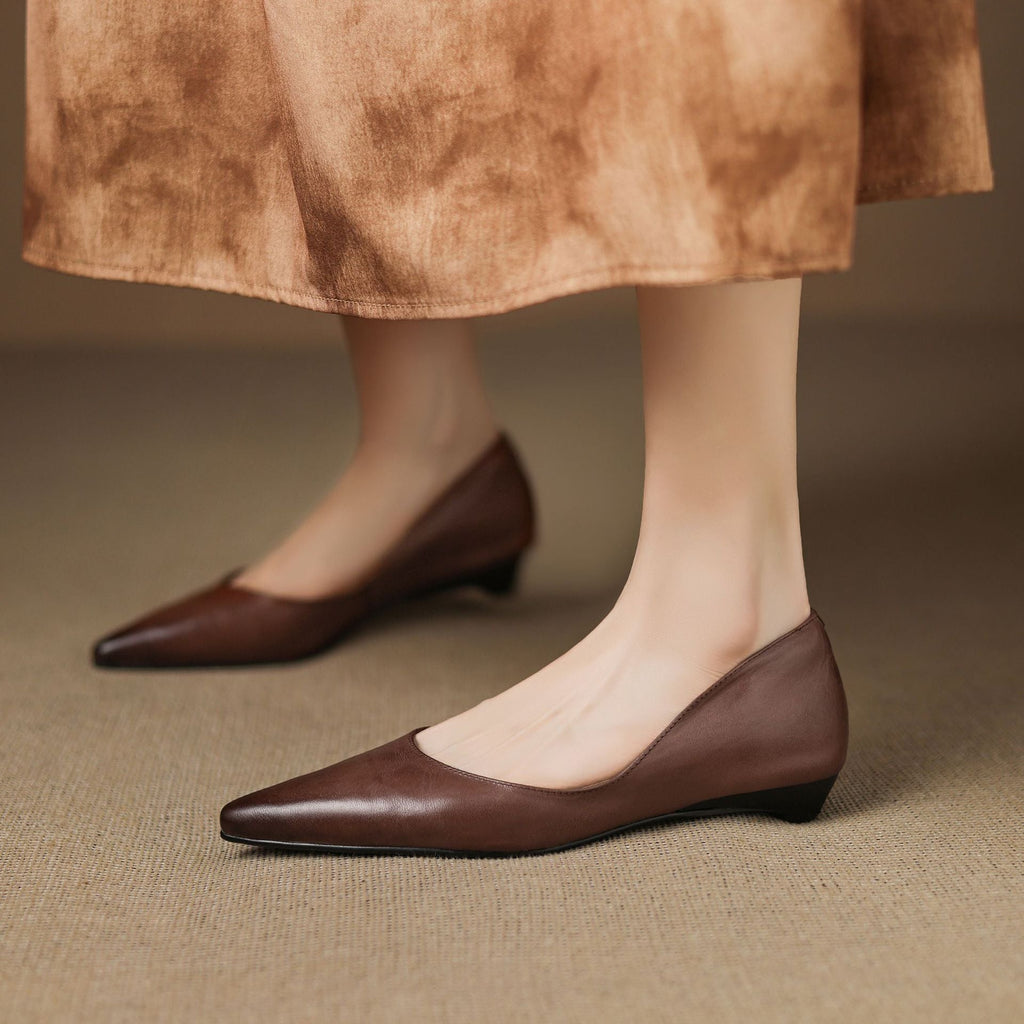 Irella | Genuine Leather Flats – Luxury Designer Ballerina Shoes & Slimming Minimalist Casual Loafers