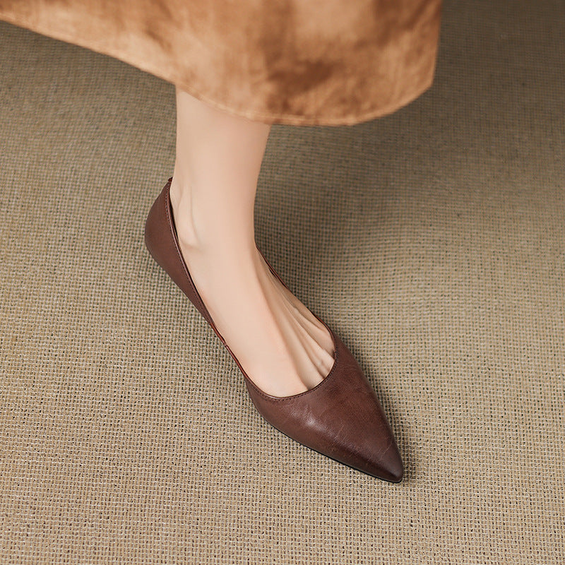 Irella | Genuine Leather Flats – Luxury Designer Ballerina Shoes & Slimming Minimalist Casual Loafers