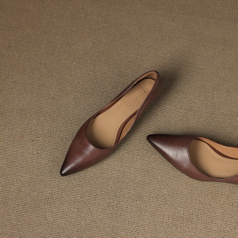 Irella | Genuine Leather Flats – Luxury Designer Ballerina Shoes & Slimming Minimalist Casual Loafers
