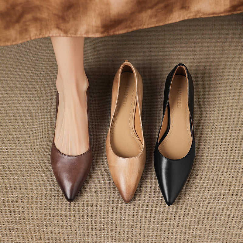 Irella | Genuine Leather Flats – Luxury Designer Ballerina Shoes & Slimming Minimalist Casual Loafers