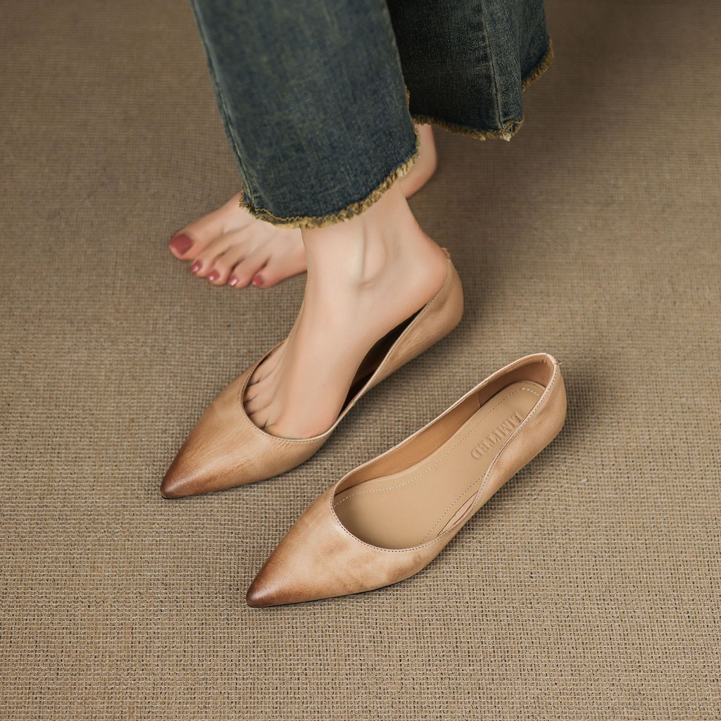 Irella | Genuine Leather Flats – Luxury Designer Ballerina Shoes & Slimming Minimalist Casual Loafers